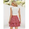 image:imageBerydress Ruffle Mini Skirts for Women 2025 High Waist Flowy Summer Vacation Casual Beach Boho Tiered Short SkirtRed Floral