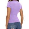 image:imageWomens Basic Tees Summer Short Sleeve Shirts Slim Fit Tight T Shirt Going Out Tops01light Purple