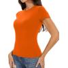 image:imageWomens Basic Tees Summer Short Sleeve Shirts Slim Fit Tight T Shirt Going Out Tops01orange