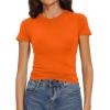 image:imageWomens Basic Tees Summer Short Sleeve Shirts Slim Fit Tight T Shirt Going Out Tops01orange