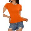 image:imageWomens Basic Tees Summer Short Sleeve Shirts Slim Fit Tight T Shirt Going Out Tops01orange