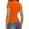 image:imageWomens Basic Tees Summer Short Sleeve Shirts Slim Fit Tight T Shirt Going Out Tops01orange