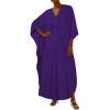 image:imageCHICGAL Womens Kaftan Dresses Long Caftans Plus Size Batwing Sleeve Swimsuit Coverup V Neck Summer Beach DressPurple