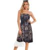 image:imageCHICGAL Summer Dresses for Women Beach Cover Ups Strapless Boho Floral Print SundressBlack Gray Boho Print