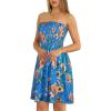 image:imageCHICGAL Summer Dresses for Women Beach Cover Ups Strapless Boho Floral Print SundressBlue Sun Flowers