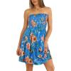 image:imageCHICGAL Summer Dresses for Women Beach Cover Ups Strapless Boho Floral Print SundressBlue Sun Flowers