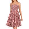 image:imageCHICGAL Summer Dresses for Women Beach Cover Ups Strapless Boho Floral Print SundressRed Floral Print