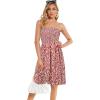 image:imageCHICGAL Summer Dresses for Women Beach Cover Ups Strapless Boho Floral Print SundressRed Floral Print