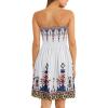 image:imageCHICGAL Summer Dresses for Women Beach Cover Ups Strapless Boho Floral Print SundressWhite Boho Printed