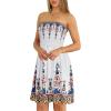 image:imageCHICGAL Summer Dresses for Women Beach Cover Ups Strapless Boho Floral Print SundressWhite Boho Printed