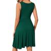 image:imageWEACZZY 2025 Womens Wrap V Neck Sleeveless Summer Dresses Beach Holiday Tank Dress Flowy Casual Sundress with Pockets01 Dark Green
