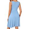 image:imageWEACZZY 2025 Womens Wrap V Neck Sleeveless Summer Dresses Beach Holiday Tank Dress Flowy Casual Sundress with Pockets01 Light Blue