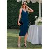 image:imageWEACZZY Cocktail Dresses for Women V Neck Spaghetti Straps Dress Party Midi DressNavy Blue