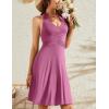 image:imageWEACZZY Summer Dresses for Women 2026 Beach Mini Swing Dress Halter V Neck Sleeveless Backless Sundresses with Pockets01 Mauve