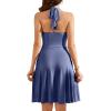 image:imageWEACZZY Summer Dresses for Women 2026 Beach Mini Swing Dress Halter V Neck Sleeveless Backless Sundresses with Pockets01 Purple Gray