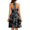 image:imageWEACZZY Summer Dresses for Women 2026 Beach Mini Swing Dress Halter V Neck Sleeveless Backless Sundresses with PocketsWhite Black