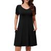 image:imageWEACZZY Summer Dresses for Women 2026 VNeck Casual T Shirt Dress Loose Short Sleeve Flowy Dresses with Pockets01 Black