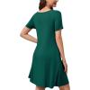image:imageWEACZZY Summer Dresses for Women 2026 VNeck Casual T Shirt Dress Loose Short Sleeve Flowy Dresses with Pockets01 Dark Green