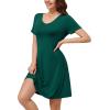image:imageWEACZZY Summer Dresses for Women 2026 VNeck Casual T Shirt Dress Loose Short Sleeve Flowy Dresses with Pockets01 Dark Green