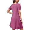image:imageWEACZZY Summer Dresses for Women 2026 VNeck Casual T Shirt Dress Loose Short Sleeve Flowy Dresses with Pockets01 Mauve