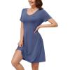 image:imageWEACZZY Summer Dresses for Women 2026 VNeck Casual T Shirt Dress Loose Short Sleeve Flowy Dresses with Pockets01 Purple Gray