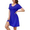 image:imageWEACZZY Summer Dresses for Women 2026 VNeck Casual T Shirt Dress Loose Short Sleeve Flowy Dresses with Pockets01 Royal Blue