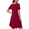 image:imageWEACZZY Summer Dresses for Women 2026 VNeck Casual T Shirt Dress Loose Short Sleeve Flowy Dresses with Pockets01 Wine Red