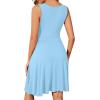 image:imageWEACZZY Summer Dresses for Women V Neck Wrap Sundress Sleeveless Flowy Tank Dress Beach Holiday Sundresses with Pockets01 Light Blue