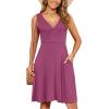 image:imageWEACZZY Summer Dresses for Women V Neck Wrap Sundress Sleeveless Flowy Tank Dress Beach Holiday Sundresses with Pockets01 Mauve