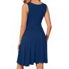 image:imageWEACZZY Summer Dresses for Women V Neck Wrap Sundress Sleeveless Flowy Tank Dress Beach Holiday Sundresses with Pockets01 Navy Blue