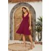 image:imageWEACZZY Summer Dresses for Women V Neck Wrap Sundress Sleeveless Flowy Tank Dress Beach Holiday Sundresses with Pockets01 Wine Red