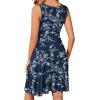 image:imageWEACZZY Summer Dresses for Women V Neck Wrap Sundress Sleeveless Flowy Tank Dress Beach Holiday Sundresses with PocketsWhite Navy