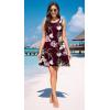 image:imageWEACZZY Women Summer Casual Swing T Shirt Dresses Beach Cover up Loose DressFlowerwine Red