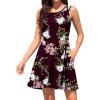 image:imageWEACZZY Women Summer Casual Swing T Shirt Dresses Beach Cover up Loose DressFlowerwine Red