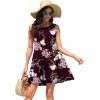 image:imageWEACZZY Women Summer Casual Swing T Shirt Dresses Beach Cover up Loose DressFlowerwine Red