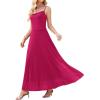 image:imageWEACZZY Women Summer Maxi Dresses Spaghetti Strap Dress Beach Long DressesRose Red