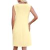 image:imageWEACZZY Women Summer V Neck Sleeveless Dress Casual Loose Vacation Sundress Elegant with Split Beach DressesBeige