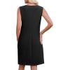 image:imageWEACZZY Women Summer V Neck Sleeveless Dress Casual Loose Vacation Sundress Elegant with Split Beach DressesBlack