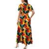image:imageWEACZZY Women V Neck Ruffle Sleeve Maxi Dresses Split Elegant Wrap Ruffle Wedding Guest Dress Elegant Casual DressesAbstract Flowers