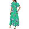 image:imageWEACZZY Women V Neck Ruffle Sleeve Maxi Dresses Split Elegant Wrap Ruffle Wedding Guest Dress Elegant Casual DressesMint Green