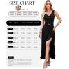 image:imageWEACZZY Women V Neck Sleeveless Backless Sexy Flowing Maxi Dress Casual Hem Bodycon High Slit Cocktail Party Long DressesBlack