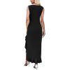 image:imageWEACZZY Women V Neck Sleeveless Backless Sexy Flowing Maxi Dress Casual Hem Bodycon High Slit Cocktail Party Long DressesBlack