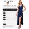 image:imageWEACZZY Women V Neck Sleeveless Backless Sexy Flowing Maxi Dress Casual Hem Bodycon High Slit Cocktail Party Long DressesNavy Blue