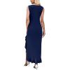 image:imageWEACZZY Women V Neck Sleeveless Backless Sexy Flowing Maxi Dress Casual Hem Bodycon High Slit Cocktail Party Long DressesNavy Blue