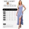 image:imageWEACZZY Women V Neck Sleeveless Backless Sexy Flowing Maxi Dress Casual Hem Bodycon High Slit Cocktail Party Long DressesSmoke Blue