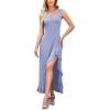 image:imageWEACZZY Women V Neck Sleeveless Backless Sexy Flowing Maxi Dress Casual Hem Bodycon High Slit Cocktail Party Long DressesSmoke Blue