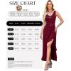 image:imageWEACZZY Women V Neck Sleeveless Backless Sexy Flowing Maxi Dress Casual Hem Bodycon High Slit Cocktail Party Long DressesWine Red