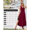 image:imageWEACZZY Women V Neck Sleeveless Maxi Dresses Casual Elegant Pleated Cross Twisted Cocktail Flowing Long DressesDark Green