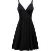 image:imageWEACZZY Womens 2026 Summer Dresses V Neck Spaghetti Strap Sundress Casual Beach Flowy Mini Dress with Pockets0 Black