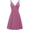 image:imageWEACZZY Womens 2026 Summer Dresses V Neck Spaghetti Strap Sundress Casual Beach Flowy Mini Dress with PocketsA Mauve